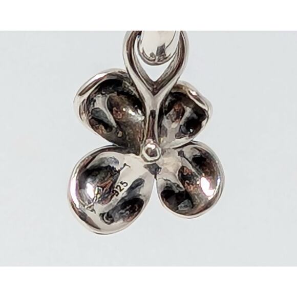 Ann King Sterling Silver Freshwater Pearl Orchid Flower Pendant Earrings Set - Picture 12 of 13